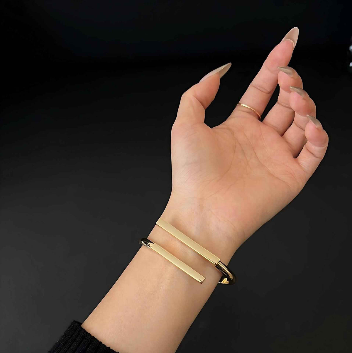 European And American Cross-Border Fashion Personalized Creative Metal Geometric Square Open Adjustable Women&