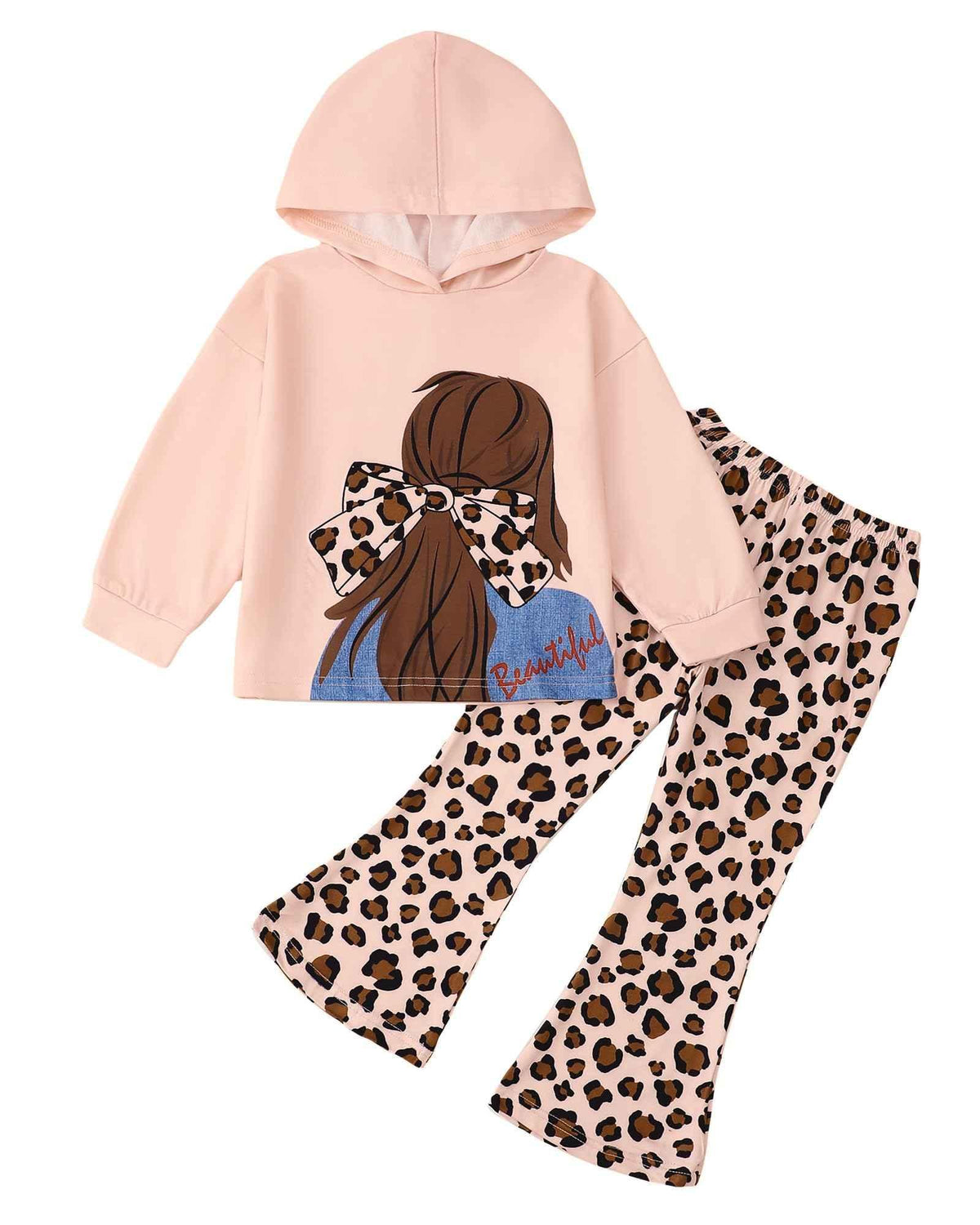 Girls Fall Outfit – Hoodie Sweatshirt & Flare Leggings | Kids Set