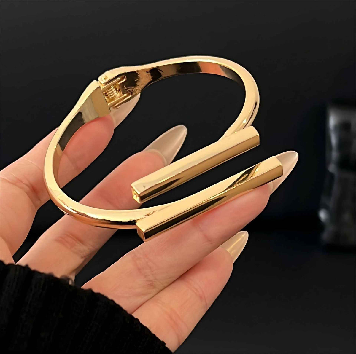 European And American Cross-Border Fashion Personalized Creative Metal Geometric Square Open Adjustable Women&