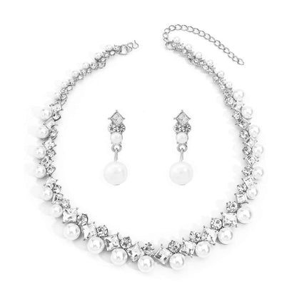 Baroque Alloy Necklace And Earrings Elegant Fashion All-match Bridal Formal Formal Dress Jewelry Suit