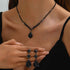 Cross-Border Bridal Wedding Photography Jewelry Fashion Claw Chain Water Drop Glass Crystal Necklace Earrings Bracelet Set