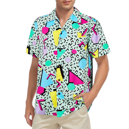 80s 90s Vintage Button Down Shirt - Retro Hawaiian Style for Men