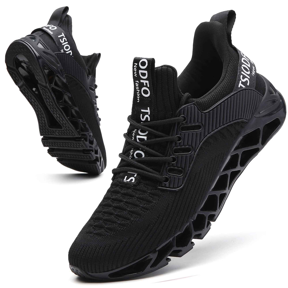 Sneakers for Men Slip on Fashion Casual Sport Running Tennis Athletic Walking Shoes Gym Runner Trail Shoes Non-Slip Jogging Shoe All Black Size 9