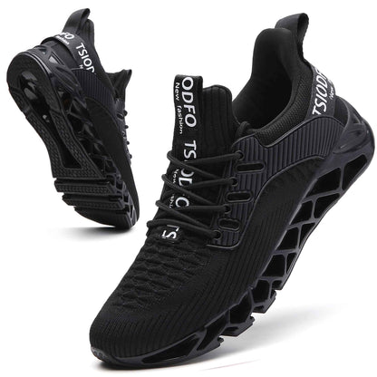 Sneakers for Men Slip on Fashion Casual Sport Running Tennis Athletic Walking Shoes Gym Runner Trail Shoes Non-Slip Jogging Shoe All Black Size 9