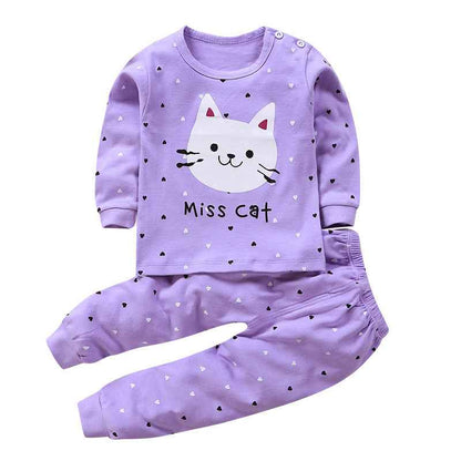 Cotton Baby Clothes Set – Cozy Autumn Pajamas for Kids