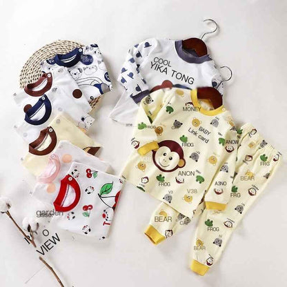 Cotton Baby Clothes Set – Cozy Autumn Pajamas for Kids