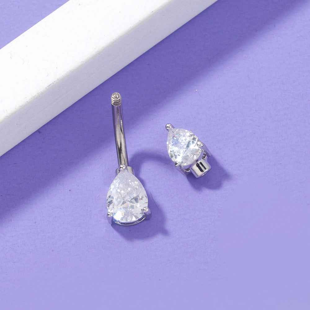 Exquisite Zircon Belly Button Nail Piercing Jewelry