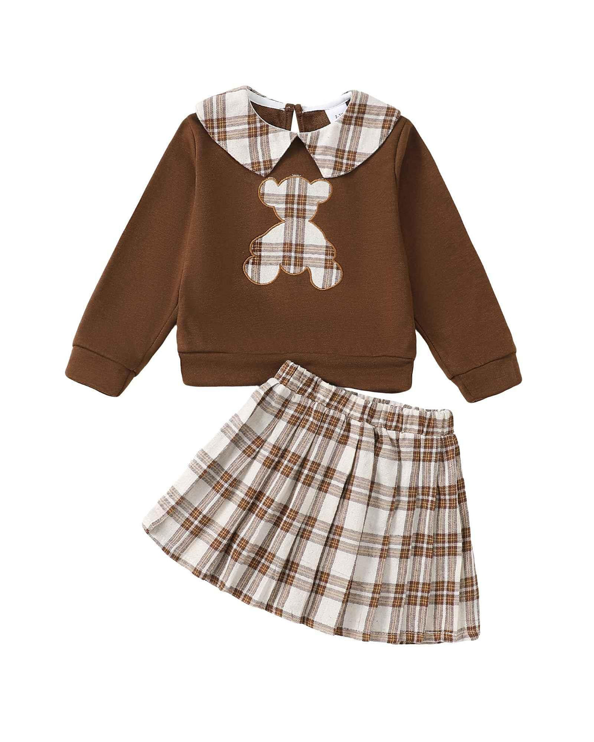 Girls 2 Piece Outfit – Long Sleeve Top &amp; Mini Skirt | Kucnuzki