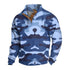 Mens Camo Sweatshirt Hunting Performance Pullover Stand Collar Buckle Camouflage Training Clothes Outdoor Sportswear
