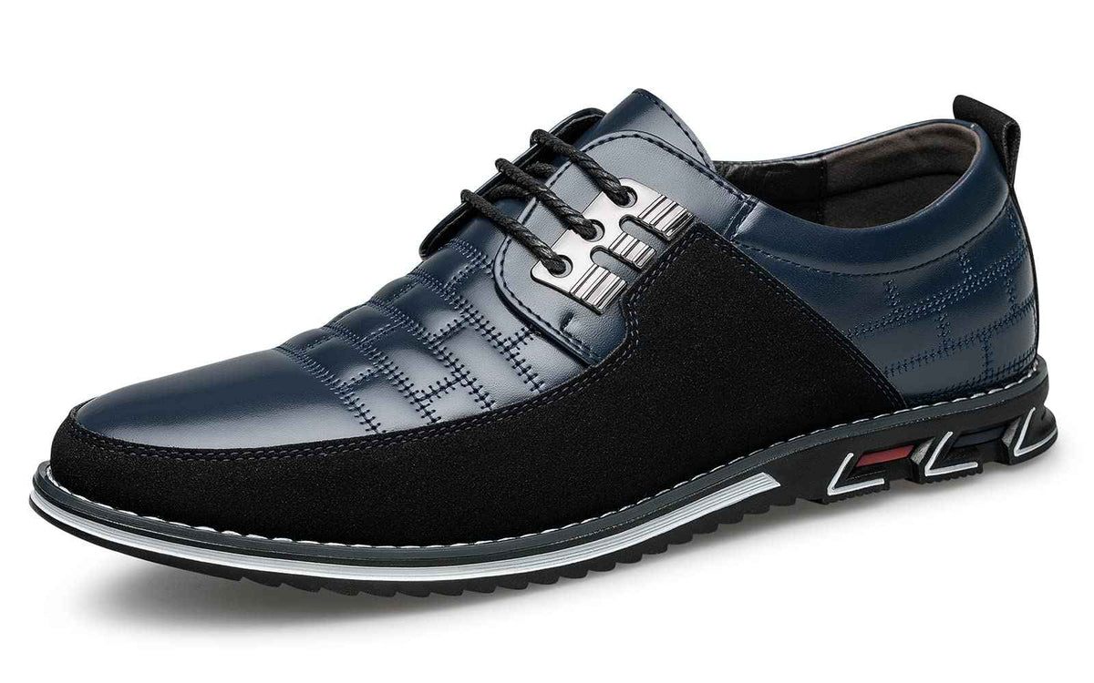 Mens Premium Leather Dress Shoes Comfort Business Casual Oxford Shoes Fashion Dress Sneakers Soft Loafers Derby Shoe for Office Working Driving Walking Blue9 US