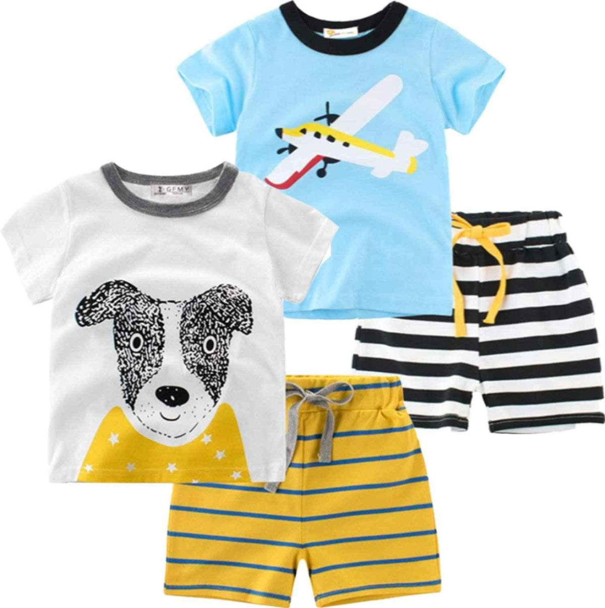Toddler Boys Pajamas – Dinosaur Cotton Sleepwear Set | 4-Piece
