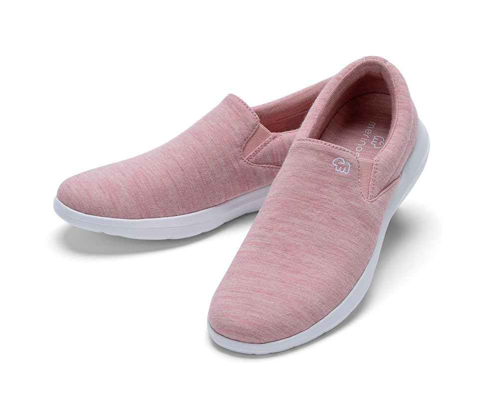 Merinos Womens Slip On Fashion Sneaker Slide On Casual Shoe Made with Australian Wool Lightweight and Durable Tennis Shoes Pink Size 8